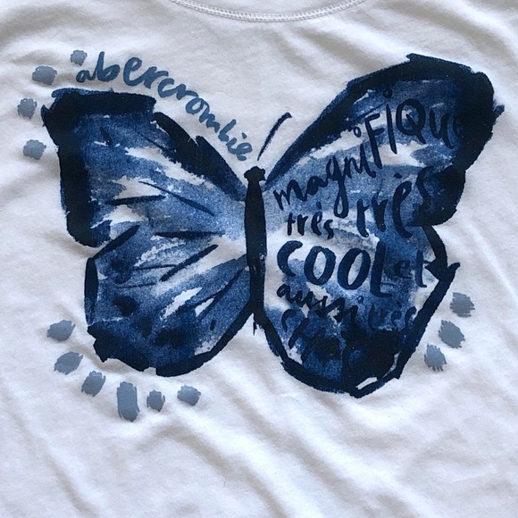 abercrombie kids Girl’s Painted Butterfly Tee XL (16) - Picture 2 of 6